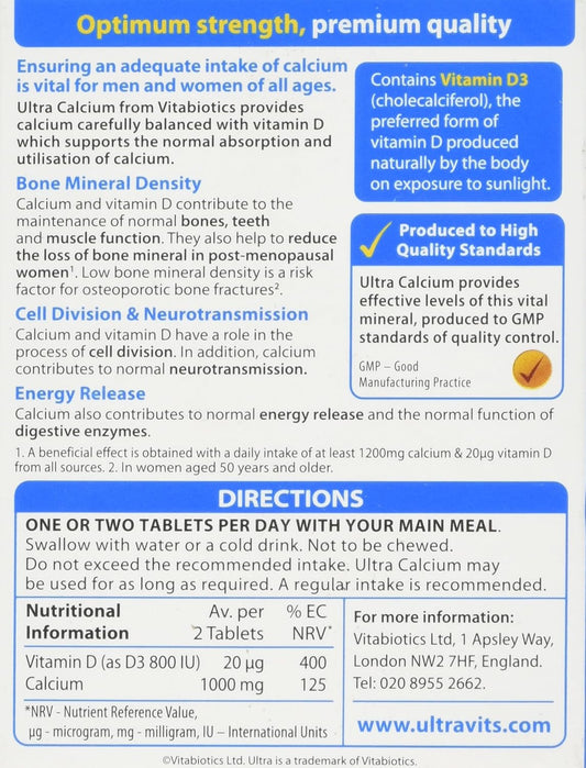 Calcium and Vitamin D Tablets, Vitabiotics Ultra