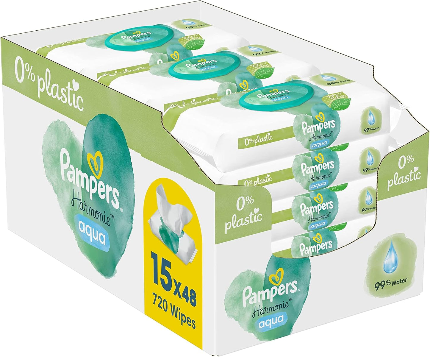 Pampers Harmonie Aqua Wet Wipes - 15 Packs